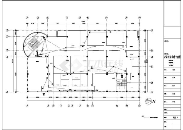 100平米多层框架结构学校教学楼水电施工图-图一