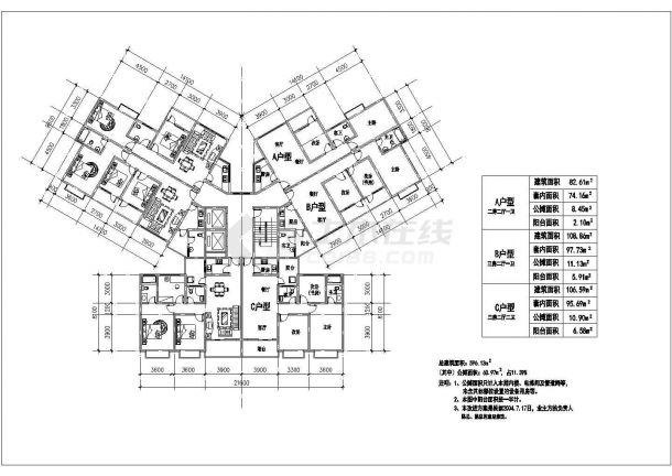 哈尔滨市某新建小区平面户型设计CAD图纸（共32张）-图一