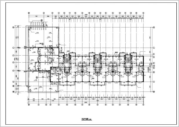 某中型10+1层框架结构住宅楼全套平面设计CAD图纸（含机房层）-图二
