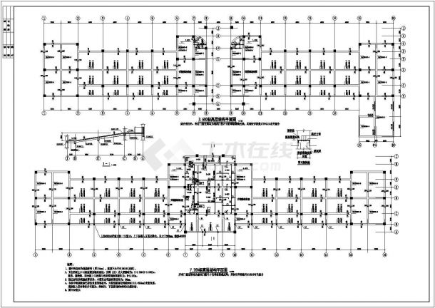 5层框架结构教学楼工程量全套CAD图纸-图一