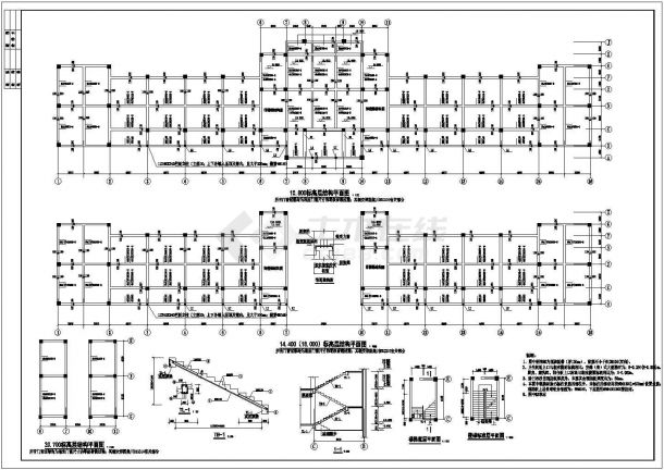 5层框架结构教学楼工程量全套CAD图纸-图二