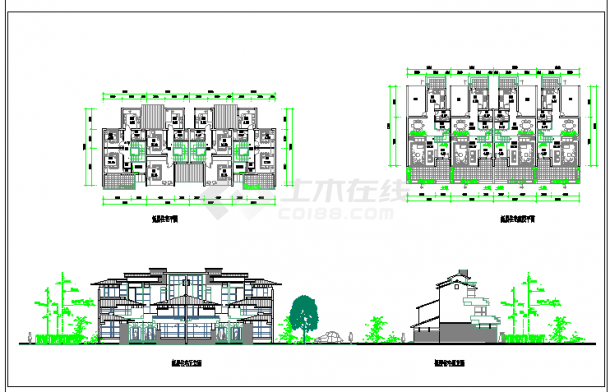 排式住宅建筑方案设计CAD图纸-图一