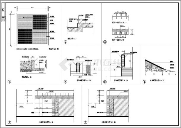 某学校教学楼广场环境CAD设计图-图一