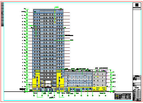 [成都]高层塔式框架剪力墙结构住宅办公区规划cad设计施工图-图二