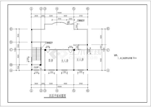 扬州市某现代化村镇4层砖混结构单体乡村别墅建筑设计CAD图纸-图一