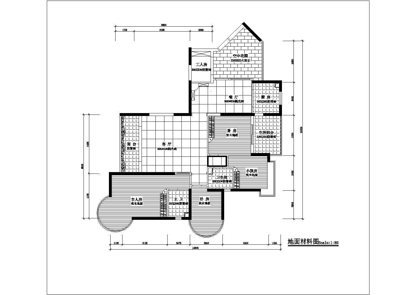 苏州市某新建小区140平米户型全套装修施工设计CAD图纸