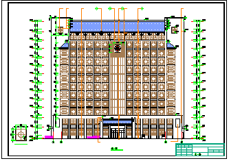 [河南]十二层徽派风格中医院建筑cad图纸（含效果图）_图1