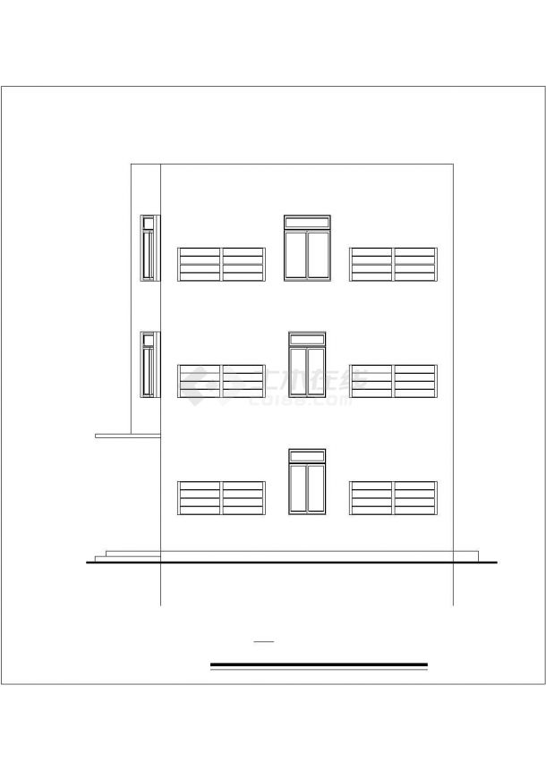 锦州市某工厂1900平米3层砖混结构宿舍楼建筑设计CAD图纸-图一