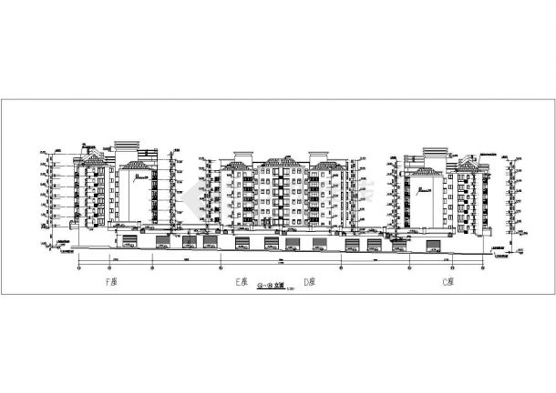 长春市某小区3500平米7层砖混结构住宅楼立剖面设计CAD图纸-图二