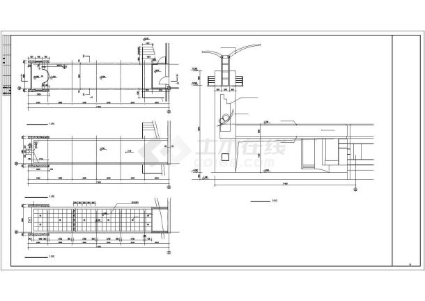 某小区业主会所西侧小区入口建筑设计CAD方案图-图一