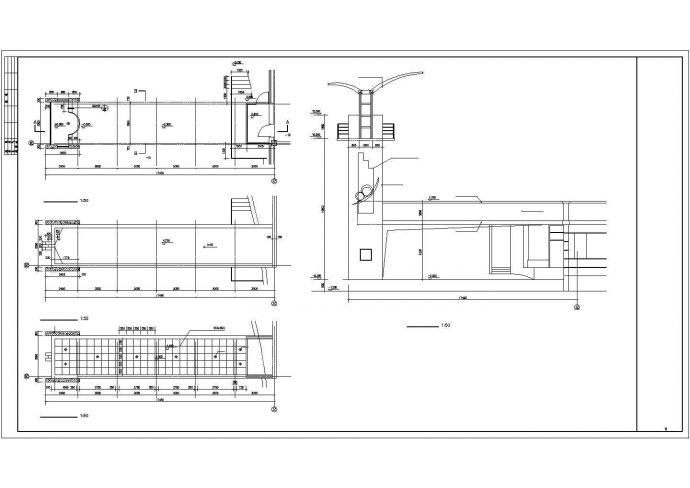某小区业主会所西侧小区入口建筑设计CAD方案图_图1