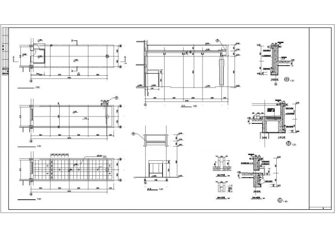 某小区业主会所东侧小区入口建筑设计CAD方案图_图1