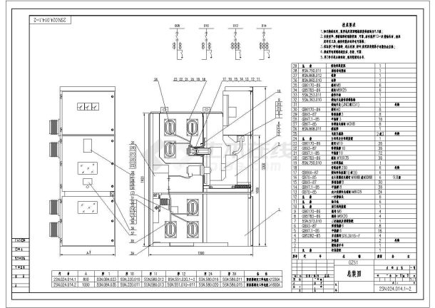 某中置柜总装图CAD设计构造-图一