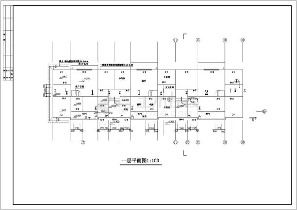 泉州市某小区6层砖混结构住宅楼全套建筑设计CAD图纸-图二