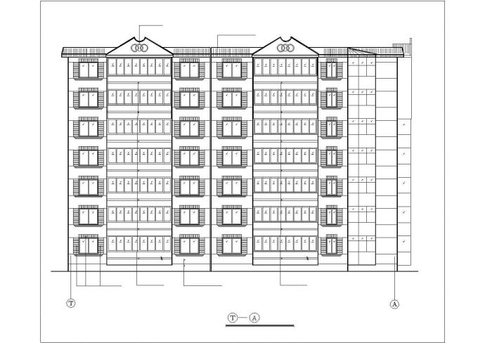 广州某小区占地570平米7层砖混结构住宅楼全套建筑设计CAD图纸_图1