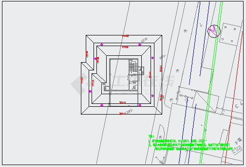 某管理用房基坑降水平面布置图CAD-图一