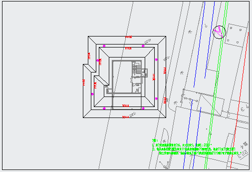 某管理用房基坑降水平面布置图CAD_图1