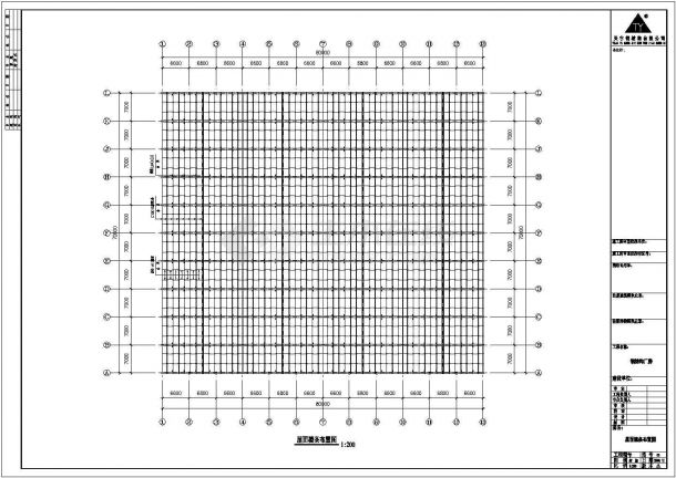 太原某公司70x80m钢结构CAD设计大样规划图纸-图一