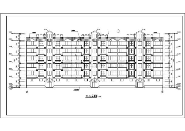 临街某6层框混结构商住楼建筑CAD设计图纸（底层商店）-图一