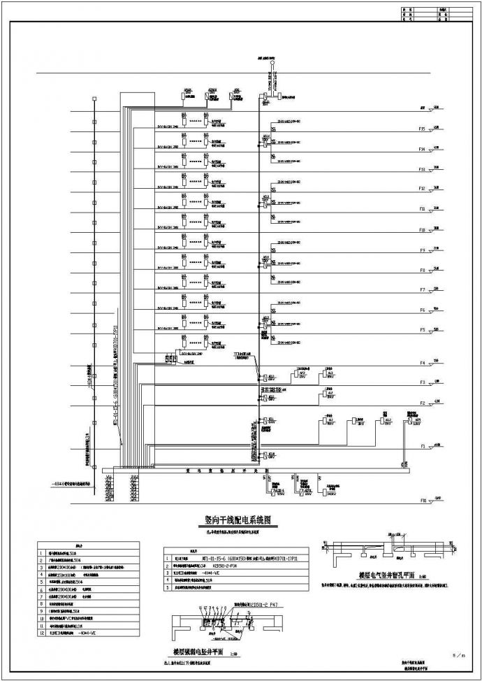 十五层商住楼电气设计图5_图1