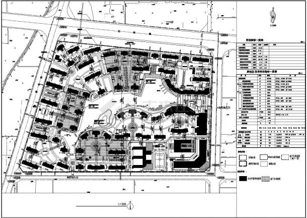 某住宅小区规划CAD设计完整总平面图-图一