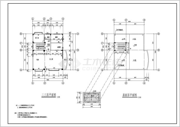 某私人住宅楼CAD建筑设计大样全套图-图二