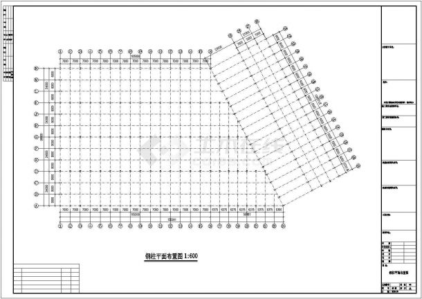 呼和浩特市风景路某大型炼油厂单层钢结构厂房全套建筑设计CAD图纸-图一
