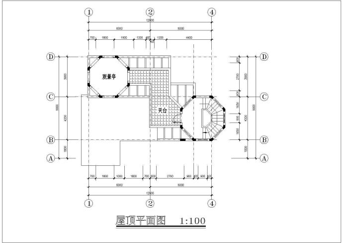 某市大型别墅建筑布置设计CAD图纸_图1