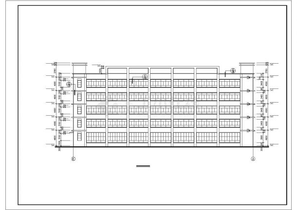 天津某大型服装厂9500平米5层框架结构缝纫车间全套建筑设计CAD图纸-图一