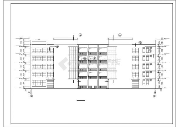 天津某大型服装厂9500平米5层框架结构缝纫车间全套建筑设计CAD图纸-图二