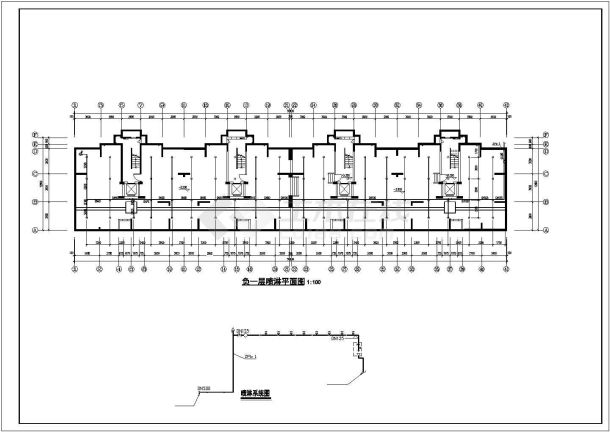 湖南二类住宅楼给排水管道消防施工图纸-图一