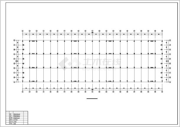 蚌埠市某大型修理厂单层轻钢结构生产厂房建筑设计CAD图纸 （180x54米）-图一
