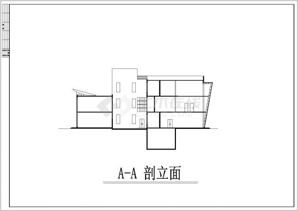 北京某小区1700平米4层框架结构社区会所平立剖面设计CAD图纸-图一