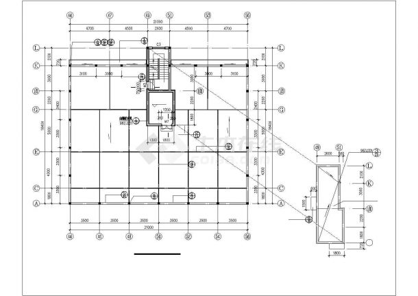3200平米左右8层框架结构商住楼平立剖面设计CAD图纸（1-2层商用）-图一