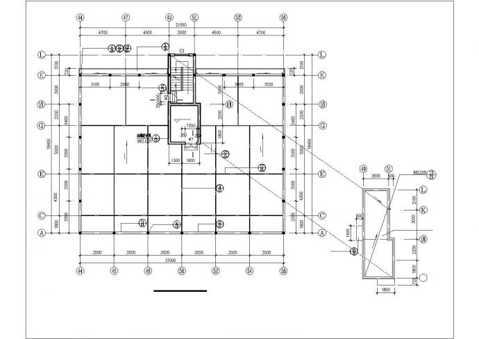 3200平米左右8层框架结构商住楼平立剖面设计CAD图纸（1-2层商用）_图1