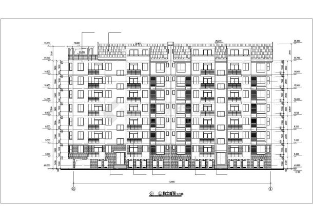 南昌某小区占地486平米8层框架结构住宅楼全套建筑设计CAD图纸-图二