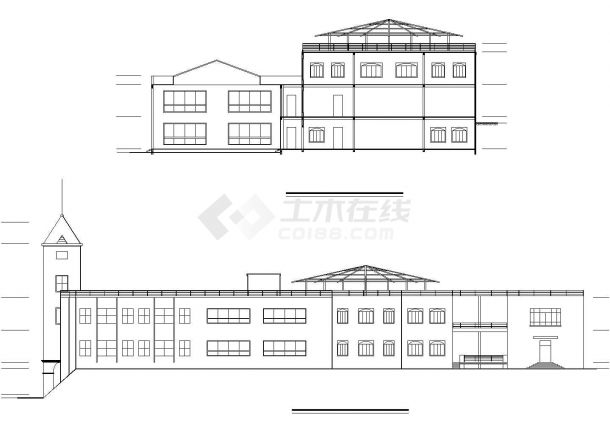 三层会所楼建筑设计CAD方案图（含屋顶平面设计）-图一