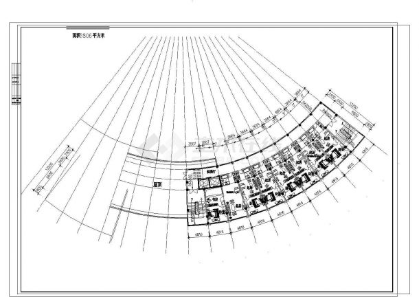 十一层扇形结构会所建筑设计CAD方案图-图一