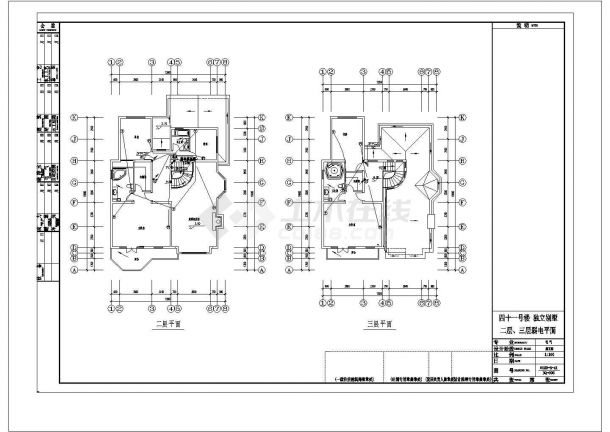 3层附地下室独立别墅电气设计cad图纸，含设计说明-图一