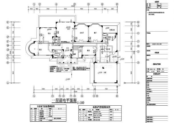 某带有动力箱配电系统的别墅电气设计施工图-图二