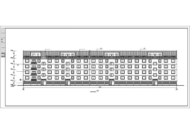 某小区5240平米4层砖混结构现代化住宅楼建筑设计CAD图纸-图二