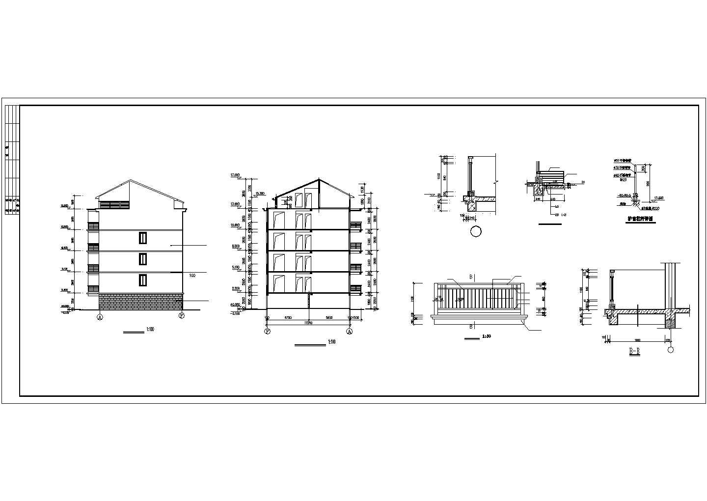 某小区5240平米4层砖混结构现代化住宅楼建筑设计CAD图纸