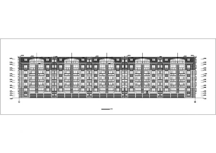 3950平米7层混合结构住宅楼平立剖面设计CAD图纸（底层为车库）_图1