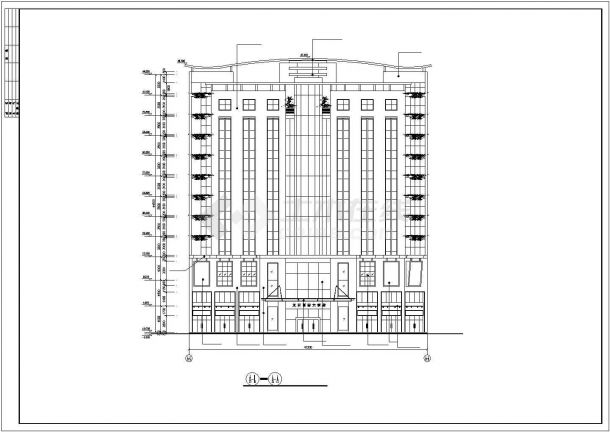 1.2万平米11+1层框架结构商务酒店建筑设计CAD图纸（1-3层商用）-图一