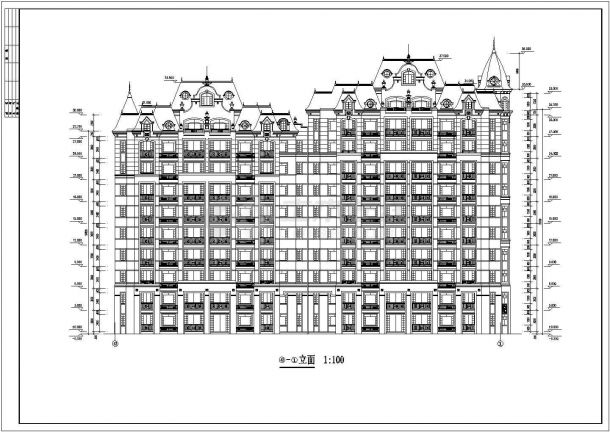 襄樊市某小区8900平米11层混合结构住宅楼平立剖面设计CAD图纸-图二