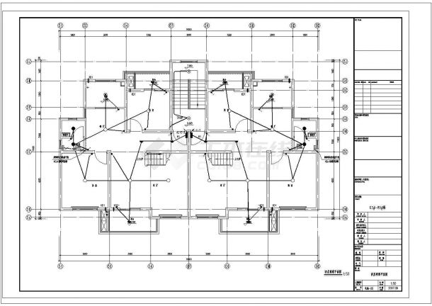 四层叠加别墅电气照明设计cad图，含设计说明-图二