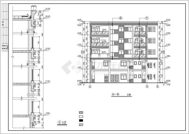 合肥市某城中村1700平米五层砖混结构自建民居楼建筑设计CAD图纸-图一