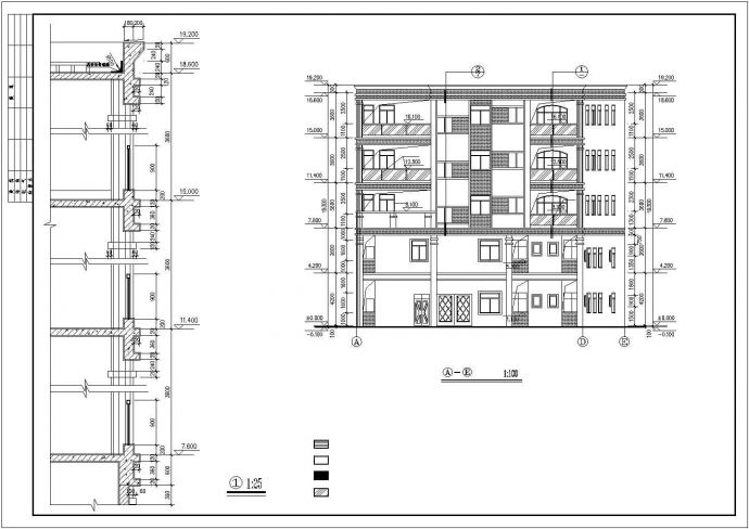 合肥市某城中村1700平米五层砖混结构自建民居楼建筑设计CAD图纸_图1