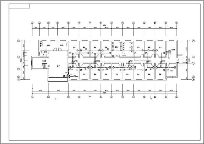 某地宿舍平面电气CAD图纸_图1