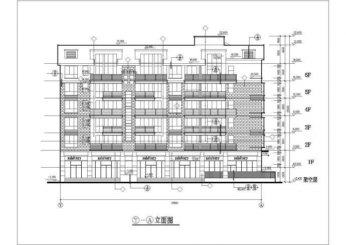 佛山市某小区7层混合结构住宅楼立剖面设计CAD图纸（含阁楼层）_图1